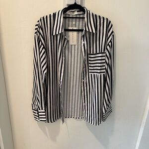 COMMENSE OFFICIAL LONG SLEEVE STRIPE TOP AND BRALETTE